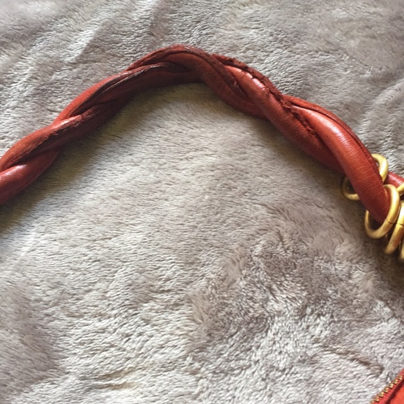 DONATED Rough Roses Red Leather Handbag - Picture 5 of 8